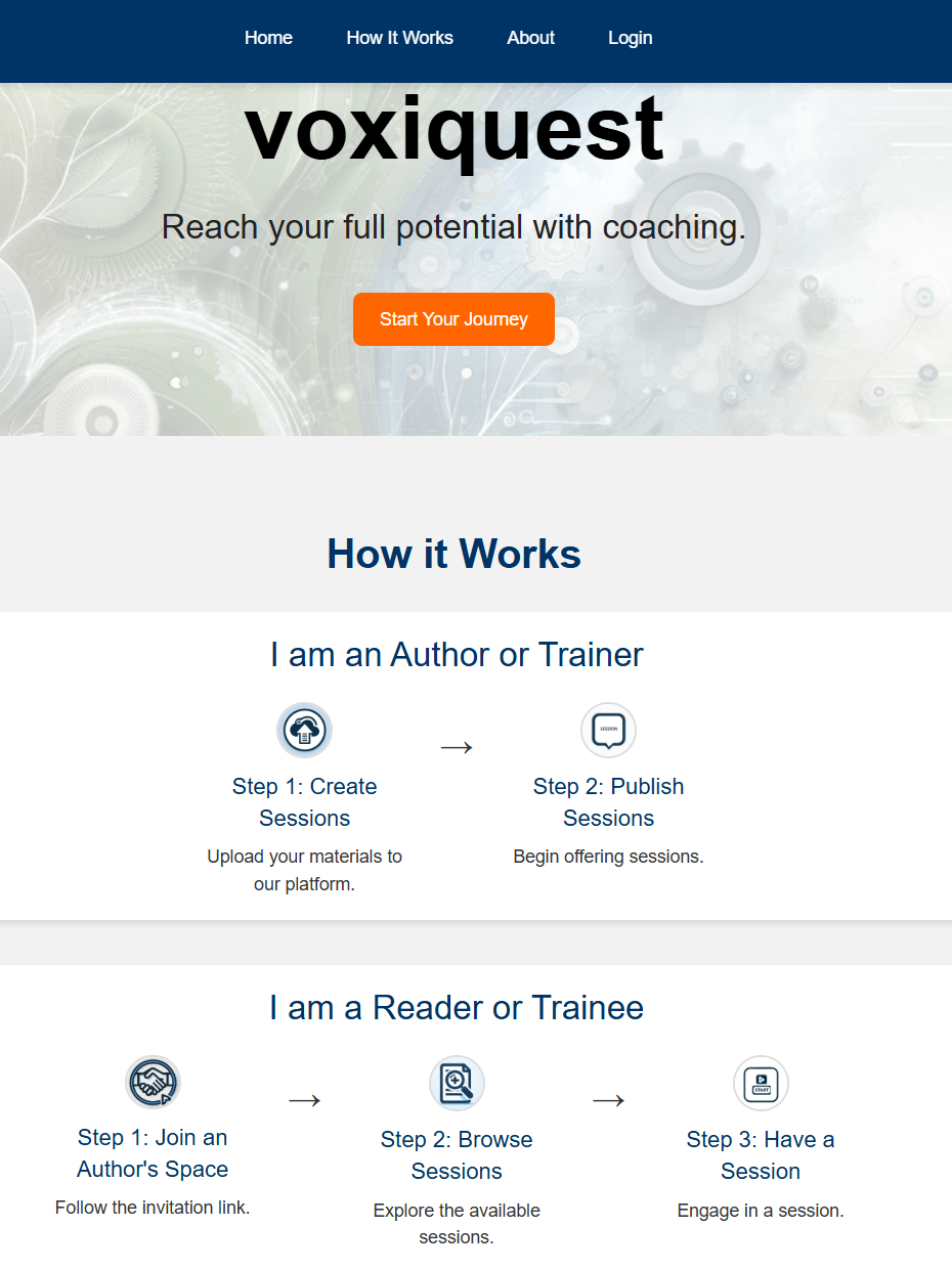 voxiquest.ai voice AI studio website preview